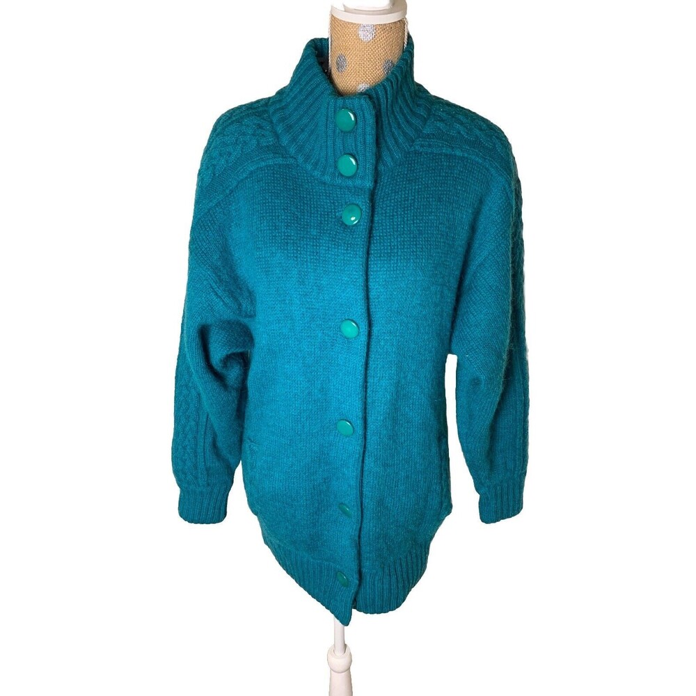 VtG IB Diffusion Women Thick Cardigan Sweater Oversized 90s Mohair Granny Medium